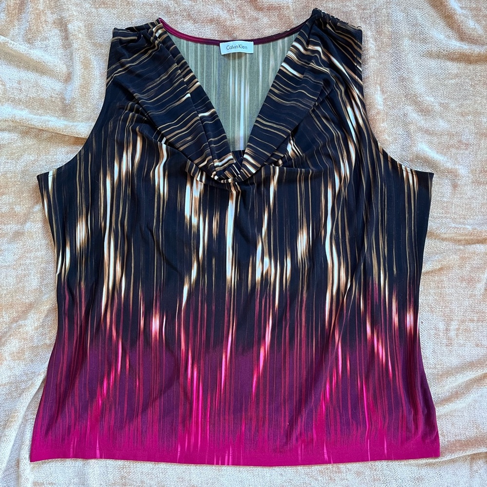 Calvin Klein draped neckline top